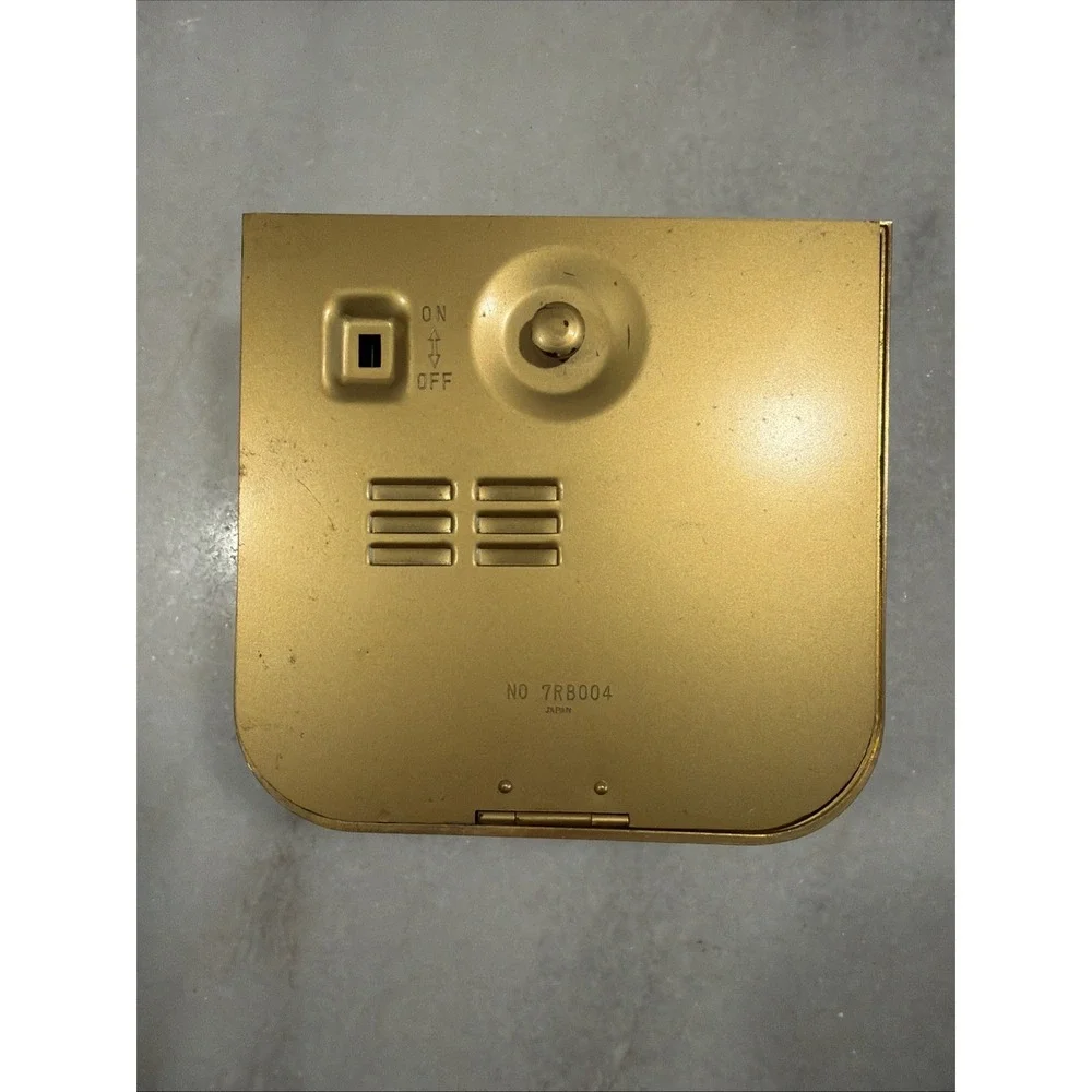 Vintage 1970's Bulova Heavy Gold/brass Alarm Clock ES053